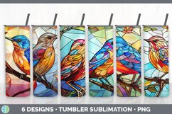 Bundle of six Painted Glass Wrens Tumbler designs.