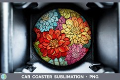 GorgeousStained Glass Car Coaster design.
