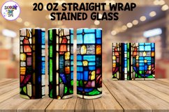 Rainbow Stained Glass Window Sublimation Tumbler Wrap Product Image 1