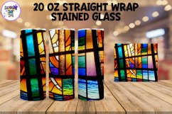 Rainbow Stained Glass Window Sublimation Tumbler Wrap Product Image 1