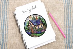 Watercolor Stained Glass Spring Cottage Clipart Bundle Product Image 4