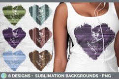 Bundle of six Stained Wood Heart Distressed clipart.