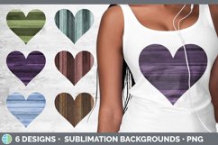 Bundle of six Stained Wood hearts clipart.