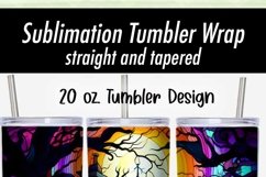 Stained Glass Haunted House Halloween 20 oz Tumbler Design Product Image 2