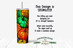 Stained Glass Pumpkins | Seamless 20 oz Tumbler Design Product Image 2