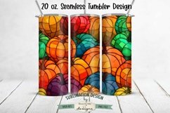 Stained Glass Pumpkins | Seamless 20 oz Tumbler Design Product Image 1