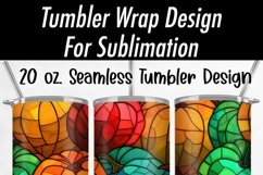 Stained Glass Pumpkins | Seamless 20 oz Tumbler Design Product Image 4
