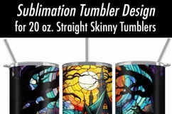 Haunted House Stained Glass 20 oz Seamless Tumbler Design Product Image 4