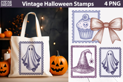 Vintage Halloween Postage Stamp Bundle | Spooky Clipart Product Image 10