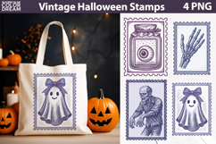Vintage Halloween Postage Stamp | Spooky Clipart Product Image 1