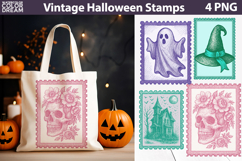 Vintage Halloween Postage Stamp | Spooky Clipart Product Image 1