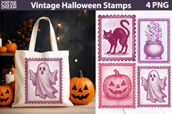 Vintage Halloween Postage Stamp | Spooky Clipart Product Image 1