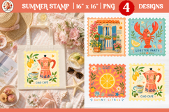 Summer Stamp PNG, Lemon Beach Coastal Postage Stamp Design Product Image 7