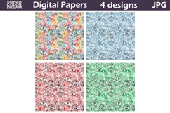 Christmas Stamps Digital Paper | Seamless Pattern Product Image 2