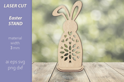 Easter flowers bunny stand laser cut, Engraving file Product Image 3