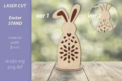 Easter flowers bunny stand laser cut, Engraving file Product Image 1