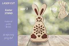 Easter bunny stand laser cut, Flowers ornament engrave Product Image 1