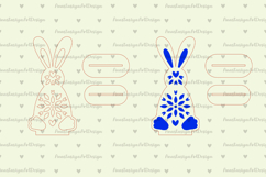 Easter bunny stand laser cut, Flowers ornament engrave Product Image 4