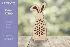 Easter flowers bunny stand laser cut, Engraving file Product Image 2