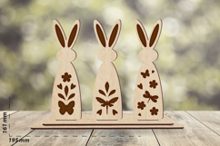 Easter bunny decoration, Wooden stand laser cut Engrave Product Image 1