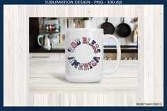 God Bless America patriotic patchwork sublimation design Png with red white and blue stars stripes and gingham for 4th of July crafts