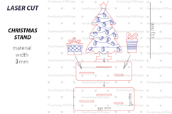 Christmas tree stand laser cut, Winter decoration Product Image 2