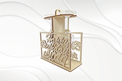 Holder wine glasses, happy birthday laser cut design. Product Image 5