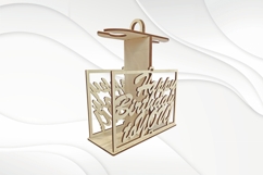 Holder wine glasses, happy birthday laser cut design. Product Image 3