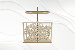 Holder wine glasses, happy birthday laser cut design. Product Image 2