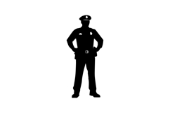 Standing Confident Officer Silhouette Illustration Design Product Image 1