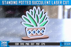 Standing Potted Succulent | Decorative Succulent | Laser Cut Product Image 1