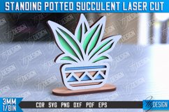 Standing Potted Succulent | Decorative Succulent | Laser Cut Product Image 1