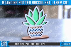 Standing Potted Succulent | Decorative Succulent | Laser Cut Product Image 1