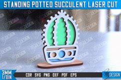 Standing Potted Succulent | Decorative Succulent | Laser Cut Product Image 1