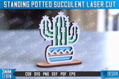 Standing Potted Succulent | Decorative Succulent | Laser Cut Product Image 1