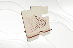 Stand holder for phone with USA flag, svg dxf laser design Product Image 6