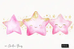 Pink Watercolor Star - Tooth Fairy PNG Product Image 1