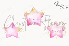Pink Watercolor Star - Tooth Fairy PNG Product Image 3