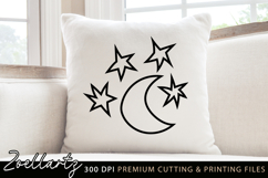 Star and Crescent SVG Cut File Stars Moon Illustration SVG Product Image 1