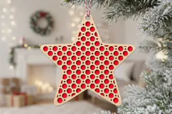 Star Bauble Laser Cut Wood File, Christmas Ornament SVG Product Image 2