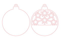 Star Christmas Ornament Laser Cut SVG, Round Wooden Holiday Product Image 2