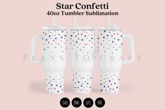 star confetti 4th of july 40oz tumbler sublimation full wrap high resolution transparant background