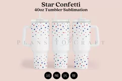star confetti 4th of july 40oz tumbler sublimation full wrap high resolution transparant background