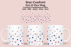 star confetti 4th of july coffee mug sublimation wrap glass mug wrap svg presized for 11oz and 15oz glass ready to cut and sublimation files