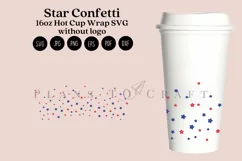 star confetti 4th of july starbucks 16oz hot cup wrap svg presized template for tumbler grande suitable for cricut and silhouette