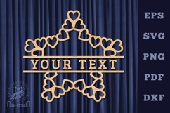 Star Heart Lasercut Split Monogram SVG Product Image 1