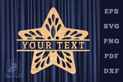 Star Lasercut Split Monogram SVG Product Image 1