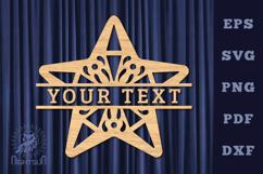 Star Lasercut Split Monogram SVG Product Image 1