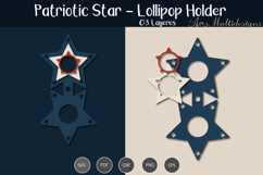 4th of July star Lollipop holder SVG Product Image 3