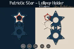 4th of July star Lollipop holder SVG Product Image 3